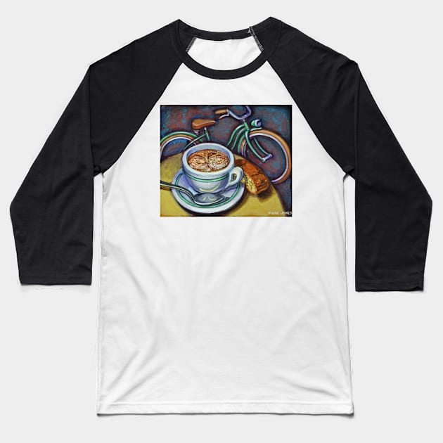 Green Schwinn bicycle with cappuccino and biscotti. Baseball T-Shirt by markhowardjones